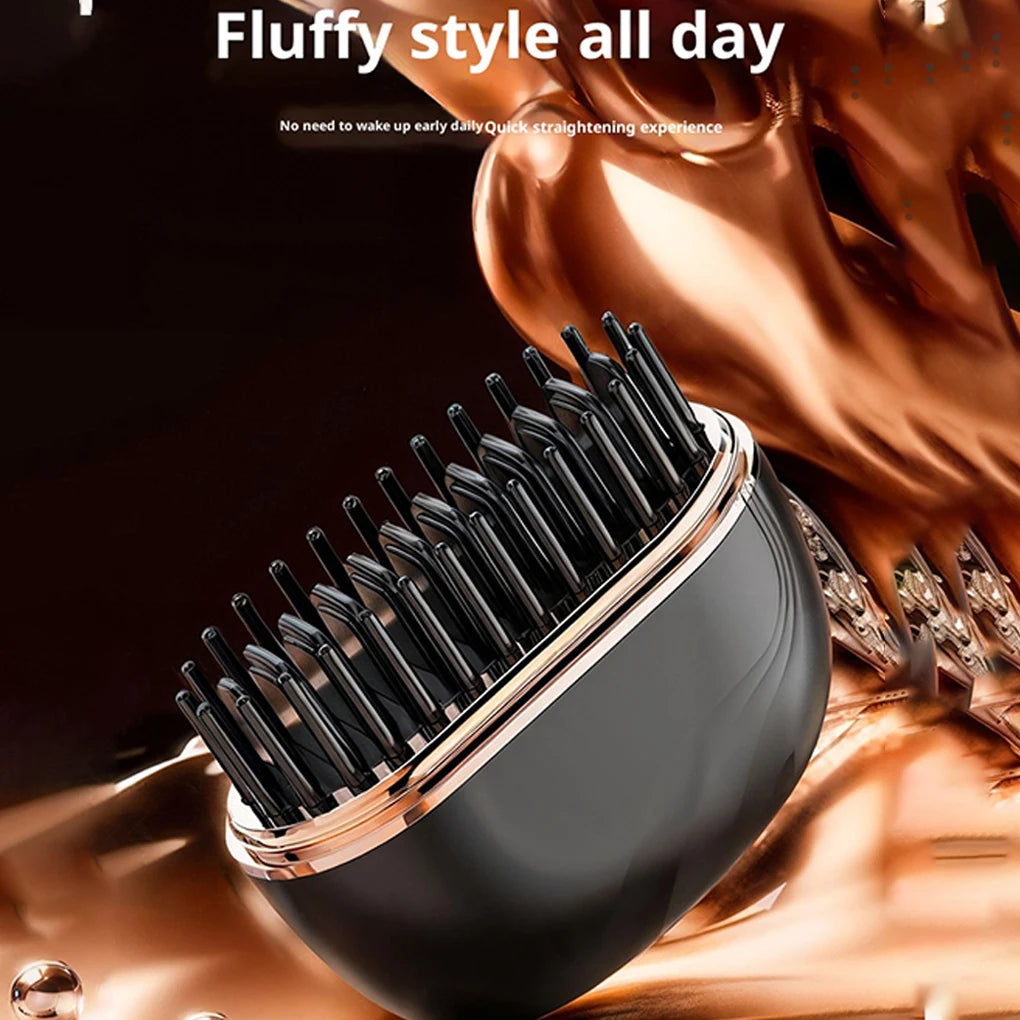 Wireless Rechargeable Hair Straightener Brush Portable Mini Electric Heating Comb Anti-Scald Multifunctional Hair Care Tool
