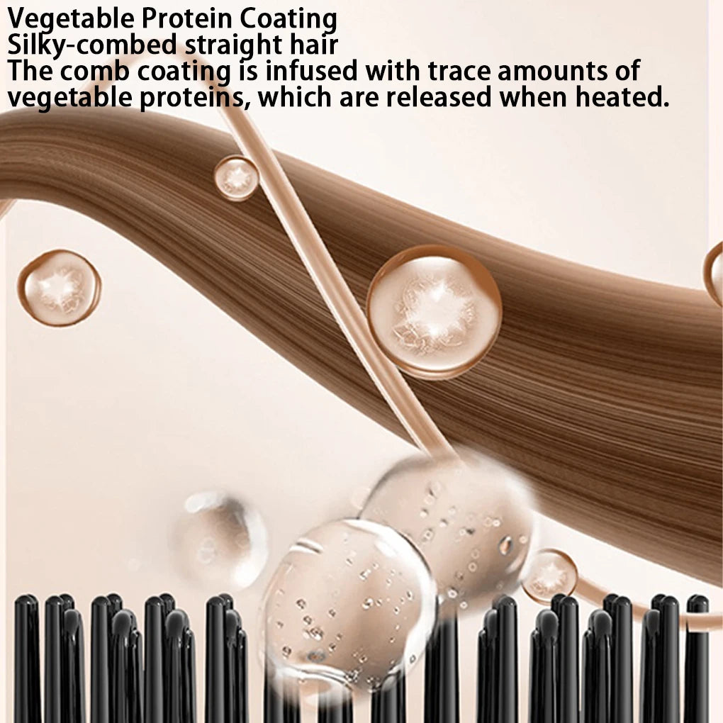 Wireless Rechargeable Hair Straightener Brush Portable Mini Electric Heating Comb Anti-Scald Multifunctional Hair Care Tool